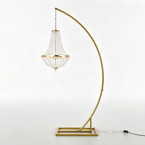 Lampada a Sospensione in Cristallo con Supporto Curvo in Metallo Minimalista, Decorazione per Sala Matrimoni, Banchetti, Tavoli e Passaggi - Product Image 2