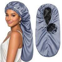 QINGYAN Bonnet de nuit en satin, personnalisable avec logo, ajustable, extra large, double couche, pour femmes aux tresses longues, vente en gros