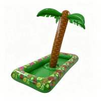 Piscina Inflable de 51 Pulgadas, Juegos para Fiestas de Verano, Enfriador de Bebidas Inflable con Forma de Palmera, Enfriador de Buffet Inflable, Barra Flotante