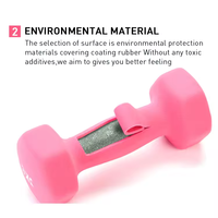Ensemble d'haltères en fonte néoprène de 9 kg, ensemble d'haltères colorés avec support pour entraînement à domicile