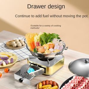 موقد كحول صيني الطراز من SIUHAAU، وعاء جاف عالي الجودة للاستخدام المنزلي، قاعدة وعاء صغيرة للطبخ الساخن من الفولاذ المقاوم للصدأ مع درج - Product Image 3