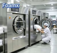 Fully Automatic Industrial Stainless Steel Washer-Extractor 220V Large Commercial Washing Machine Hotel Laundry Equipment 25kg