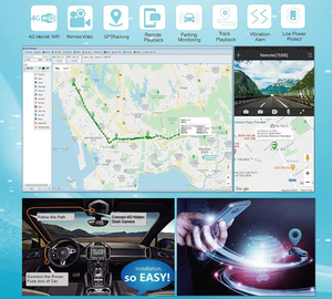 موقع تطبيق مجاني 4G(4K + P) كاميرا داش سحابية لتتبع الفيديو/قنوات داول مع جهاز إنذار SOS/المراقبة/الاهتزاز/مضاد للسرقة - Product Image 6