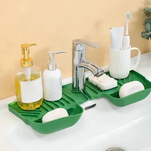 Tapis de protection anti-éclaboussures en silicone pour évier, écologique, souple, imperméable, anti-moisissure, antidérapant, avec fonction de rangement et d'organisation pour égouttement - Product Image 2