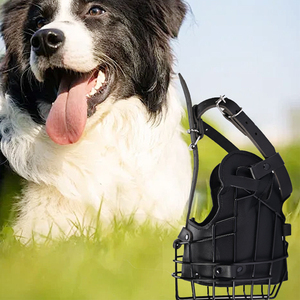 도매 블랙 조절 가능한 통기성 럭셔리 개 총구 소가죽 - Product Image 5