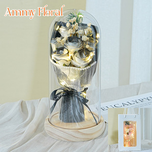 AM-SPD10 Ammy 7 Ramo Pequeño de Rosas de Jabón en Cúpula de Cristal, Recuerdos de <span class=keywords><strong>Boda</strong></span>, Regalo para el Día de la Madre, Decoraciones para el Hogar - Product Image 6