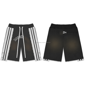 Pantalones Cortos de Alta Calidad, 100% Algodón, Estampados y Bordados con Diamantes, Estilo Hip Hop, Holgados, para Hombre - Product Image 2