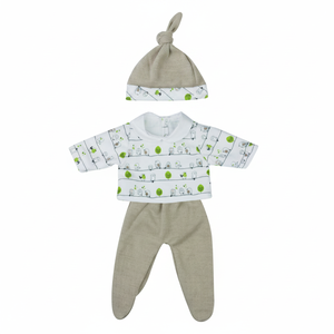 Babillin abbigliamento verde bianco 100% Set di cotone per ragazzi ragazze nuovo modello per 6 mesi autunno inverno disponibile 2 pezzi 3 pezzi 5 pezzi - Product Image 2