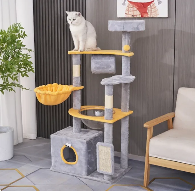 Grande fausse branche d'arbre de haute qualité pour le carton de grattoir de chat de chats 2 en 1