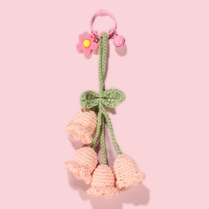 พวงกุญแจโครเชต์จี้ดอกไม้ระฆังกล้วยไม้โครเชต์น่ารักจี้รถกระเป๋ากระเป๋าถือกระเป๋านักเรียนพวงกุญแจ - Product Image 3
