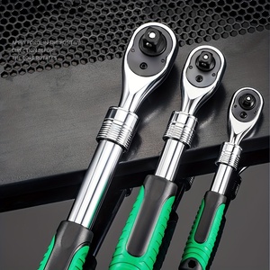 Set Kunci Soket Ratchet Baja Torsi Tinggi 1/43/8,1/2 Inci dengan Gagang Ekstensibel, 72 Gigi, Lepas Cepat, dan Dapat Dibalik - Product Image 2