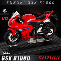 1:12 échelle Suzuki GSXR1000 moulé sous pression en métal modèle alliage moto roues mobiles roue avant volant ornement jouet pour moteur