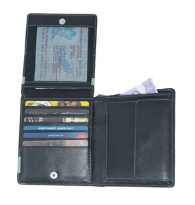Porte-cartes minimaliste en cuir véritable pour homme Wriza, avec blocage RFID, design élégant, fin et durable, doublure en cuir - Product Image 3