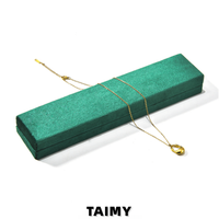 Boîte à collier rectangulaire en velours de qualité supérieure, logo personnalisé, emballage cadeau de haute qualité pour mariage, anniversaire, bijoux, boîte à bijoux de luxe