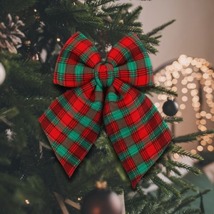 Lazos Navideños a Cuadros, Adornos para Decoración de Interiores, Decoración Navideña, Adornos para Árbol de Navidad - Product Image 4