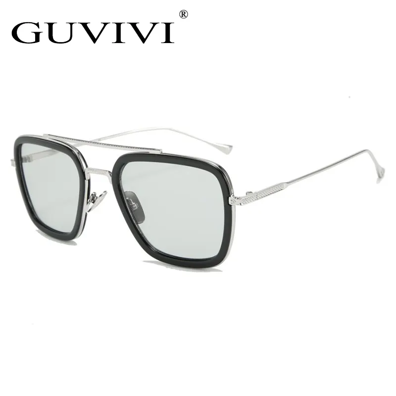 GUVIVI-gafas de sol cuadradas con montura grande para hombre y mujer, anteojos de sol Unisex de diseño Retro Vintage, venta al por mayor, 2021