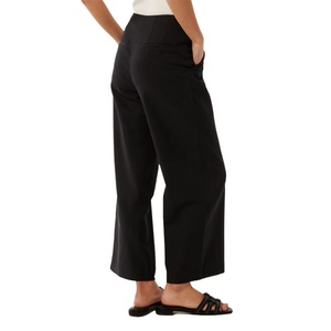 Pantalon long décontracté pour femme, couleur noire, fermeture éclair, 100 % coton, service OEM - Grande Vente - Product Image 3