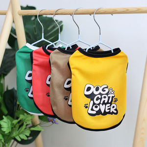 Dog <b>Cat</b> Lover Vest Polyester Breathable Pet <b>Clothes</b> For <b>Cats</b> And Dogs Summer Spring Wearable Pet Apparel Yellow Green Red Brown - Product Image 2