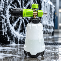 Canon à mousse pour nettoyeur haute pression avec bouteille d'un litre, lance à mousse réglable pour le lavage de voitures et le detailing automobile