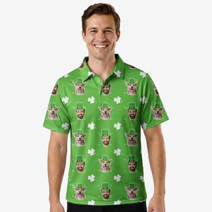 Polo personnalisé pour la Saint-Patrick pour hommes, manches courtes, nom personnalisé, design drôle irlandais, jersey en coton - Product Image 2