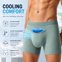Nuevas Calzoncillos Boxer Ergonómicos con Soporte Testicular para Rehabilitación en Casa, Terapia de Frío, Hinchazón Postoperatoria, Ropa Interior Refrigerante con Bolsa de Hielo