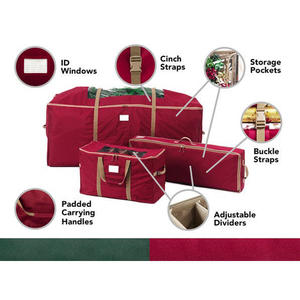 Темно-зеленая сумка с ручками, сверхпрочная искусственная Рождественская елка, сумка для хранения 600D, оксфордская ткань, усиленная ручка, застежка-молния для Рождества - Product Image 6