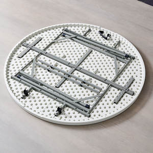 Popolare prodotto luce resina plastica bianco rotondo banchetto pieghevole festa di nozze decorazione tavolo - Product Image 2