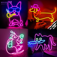 Niedliches Tai Chi Katzen-LED-Neonschild, USB-Wanddekorationsleuchte, Tier-Ornament für Zoohandlungen, Kinderzimmer, Tierpartys & Geburtstagsgeschenk
