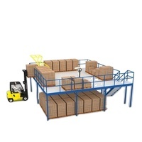 Plateforme de mezzanine, étagère de stockage en acier robuste avec revêtement en poudre, solution de stockage durable pour entrepôt