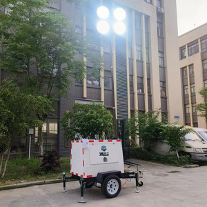 Menara lampu konstruksi tahan lama, Lift engkol Manual 7m + Generator Diesel tipe senyap - Product Image 1