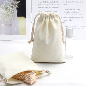 Bolsa de lona de algodón Natural de alta calidad reutilizable regalo personalizado cuidado de la piel cosmético maquillaje bolsa con cordón - Product Image 5