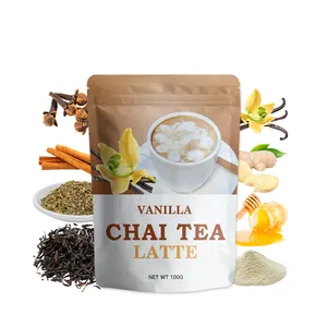 OEM orgánico sabor a vainilla té Latte té negro especias mezcla vainilla Chai Latte polvo