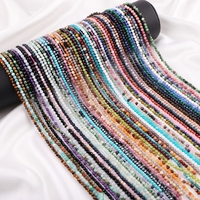 Perles Facettées Naturelles de 2 mm, 3 mm, 4 mm pour Bricolage, Petites Perles Énergétiques en Pierre Gemme, Perles Libres pour la Fabrication de Bijoux, Bracelets et Colliers