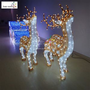 Décoration extérieure étanche Prix de gros Éclairage à motif de cerf de Noël 3D - Product Image 2