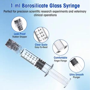 Flacon en verre avec bouclier en plastique pour aiguille, flacon stérile scellé pour sérum de beauté, médicaments et soins personnels - Product Image 4