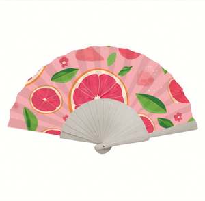 Abanico Plegable de Madera Personalizado con Logotipo, Ecológico, Portátil, con Diseño de Música y Flores, para Promoción, Pintura, Manualidades, Recuerdo, Decoración - Product Image 4