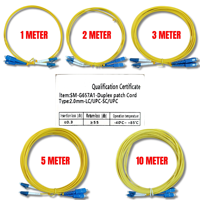 Cordon Fibre Optique LC SC Duplex Monomode OS2 9/125μm Jaune Patch Cord FTTH