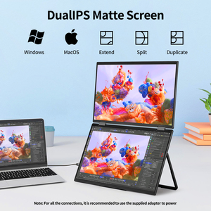 Xách tay 15.6 inch Full HD IPS LED Monitor Type-C linh hoạt có thể gập lại thiết kế kép ba thiết lập máy tính xách tay xếp chồng lên nhau màn hình được xây dựng trong - Product Image 2