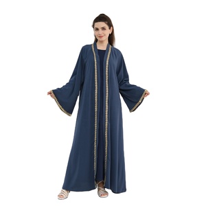 Abaya Muçulmana de Manga Longa com Bolso, Cardigã Solto para Oração, Vestuário Islâmico Elegante para Mulheres, Robe Longo de Dubai e Arábia Saudita - Product Image 3