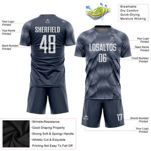 Camiseta de Fútbol de la Mejor Calidad de Tailandia 2025-2026, Personalizable con Nombre de Equipo, Color Gris Acero, 100% Poliéster, Transpirable, Elástica en Cuatro Direcciones, para Hombre, Invierno - Product Image 3