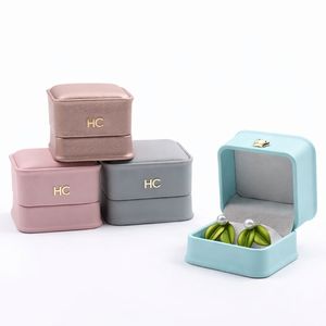 Caja de Lujo para Pendientes, Caja de Regalo de Joyería de Piel Sintética con Tapa Abatible Personalizada, Inserto de Terciopelo, Logotipo Estampado en Lámina para Empaque de Joyería de Marca OEM - Product Image 5