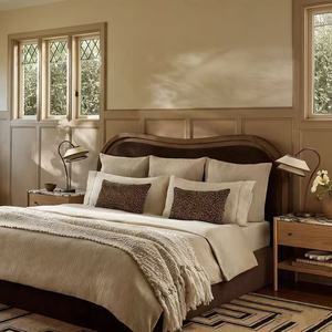 Cama Infantil Moderna y Sencilla de Madera Maciza Estilo Francé<span class=keywords><strong>s</strong></span>, Diseño Clásico Doble, Cama Acolchada con Tela de Terciopelo - Product Image 3