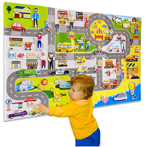 Kit de Tablero de Historias de Fieltro Montessori con Temática de Transporte, Juguete Educativo para Niños, Herramientas de Franela para el Aprendizaje, Ayuda para Actividades de Niños Pequeños en el Aula - Product Image 1
