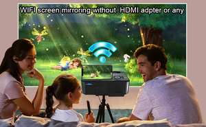 2023 vente chaude 350ANSI Lumens WiFi Smartphone même écran maison films en plein air Portable noir vendredi projecteur de noël - Product Image 5
