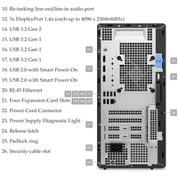 Ordinateur de bureau professionnel De*l OptiPlex 7020MT Plus, processeur Intel Core I9, 16 Go de DDR4, 1 To de SSD, Windows 11 Business, écran 27 pouces, PC de bureau