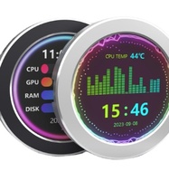 Papan Pengembangan Layar LCD Bulat 2.1 inci Waveshare Black dengan Pendingin CPU/GPU dan Panel Sensor PC