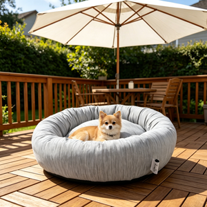Cama Redonda de Lujo para Mascotas, Tipo Donut, Suave, Lavable, Sostenible, con Sensación Refrescante, para Cachorros, Perros Grandes y Gatos, Venta al Por Mayor del Fabricante - Product Image 2