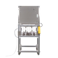 Commerciële automatische roestvrijstalen machine voor het schillen, ontpitten en snijden van appels, sinaasappels, perziken en kiwi's voor industrieel gebruik.