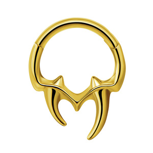 Atacado de Joias Corporais Personalizadas Estilo Punk com Zircônia: Piercings de Nariz em Aço Inoxidável 316L Banhado a Ouro com Design Tribal de Dentes de Vampiro - Product Image 5