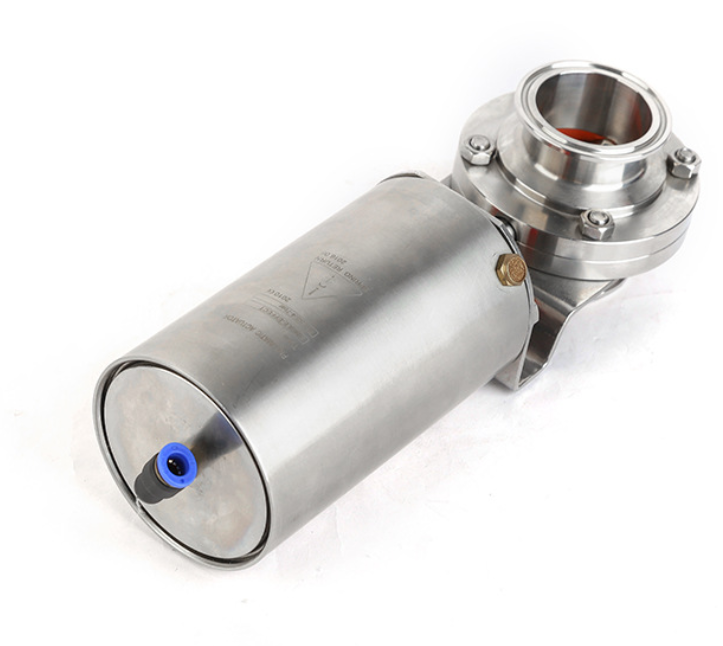 Пневматическая санитарная ручка с клапаном-бабочкой из нержавеющей стали 304 38 мм